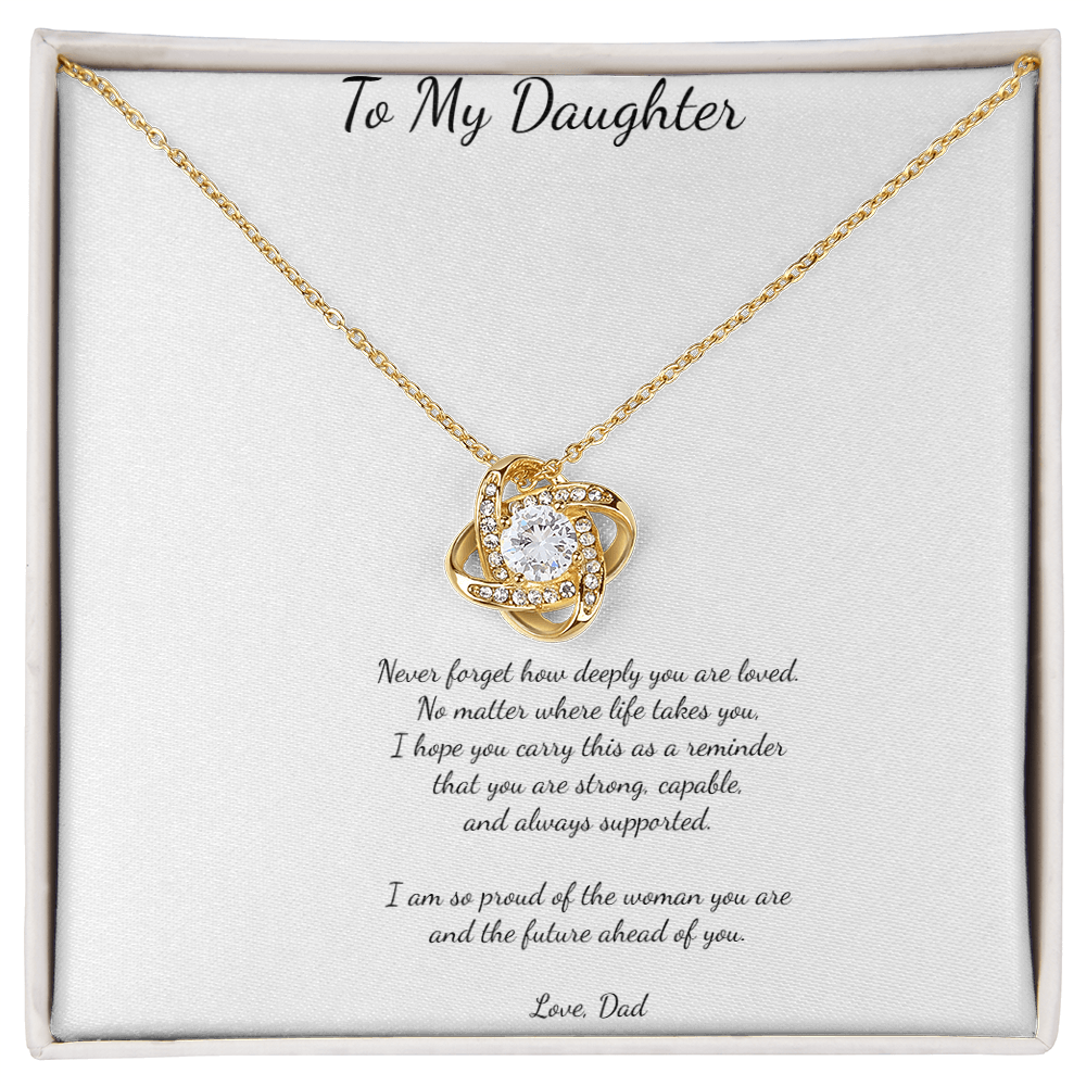 ✨ To My Daughter – Love Knot Necklace from Dad ✨