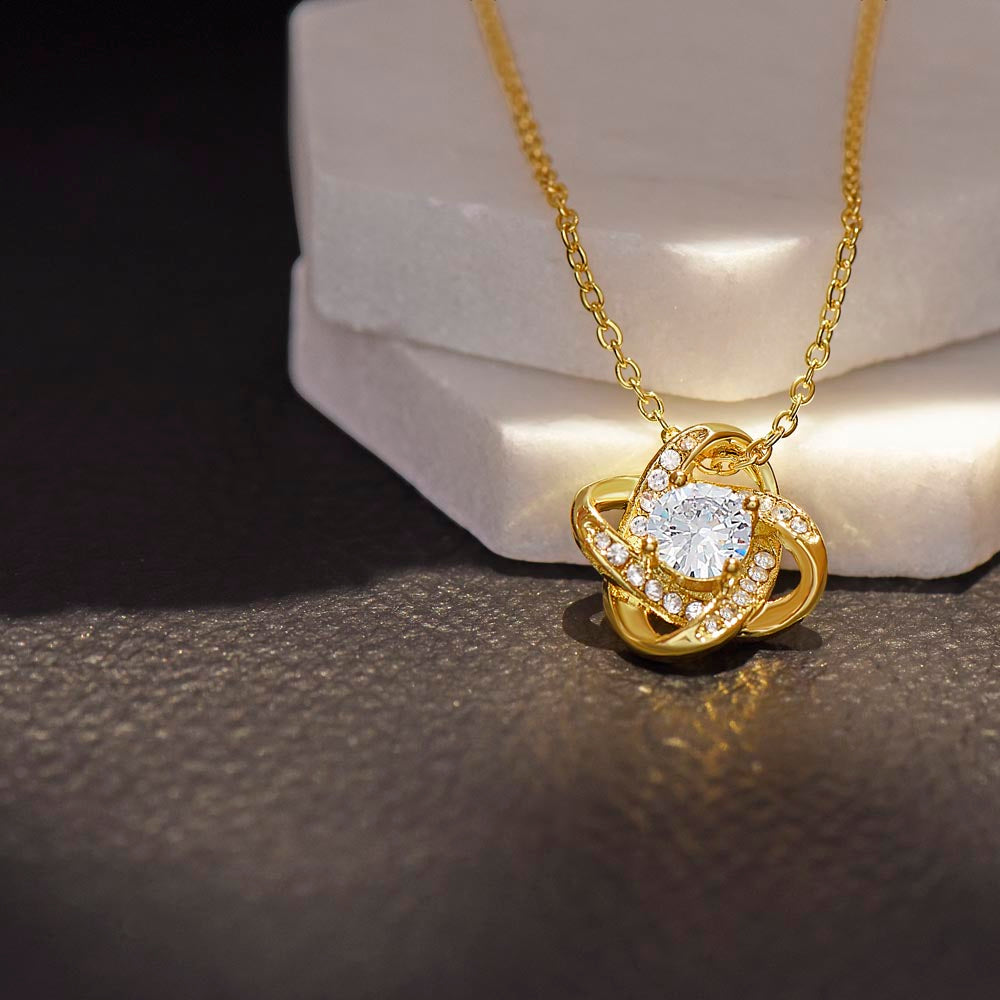 ✨ To My Daughter – Love Knot Necklace from Mom ✨