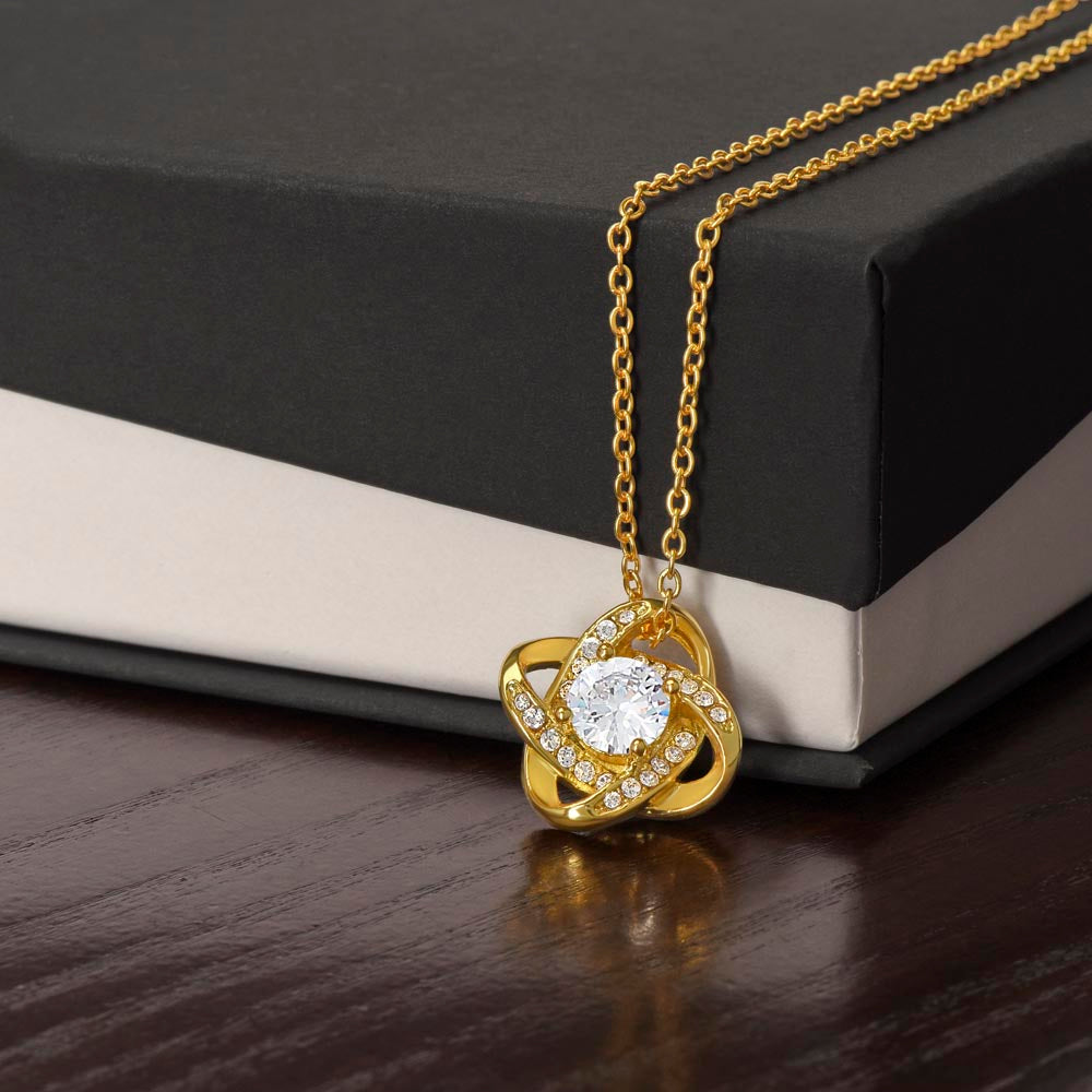 ✨ To My Daughter – Love Knot Necklace from Dad ✨