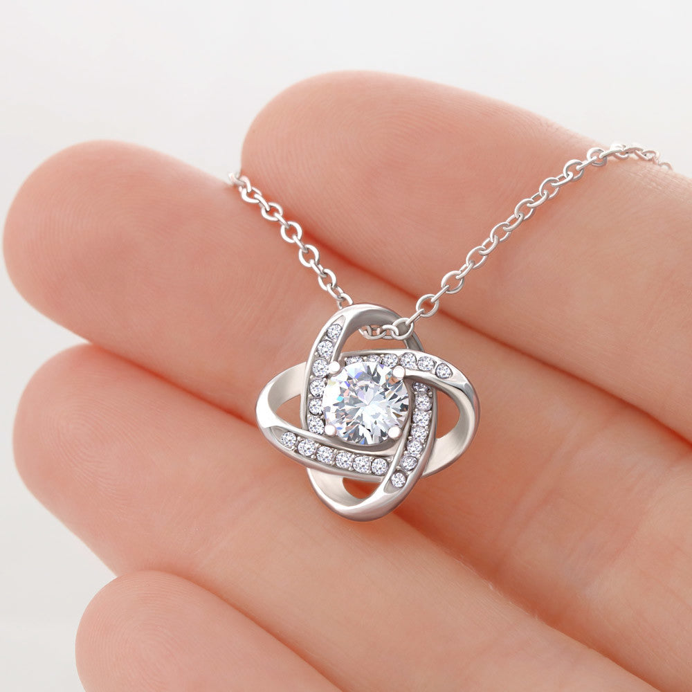 ✨ To My Daughter – Love Knot Necklace from Mom ✨