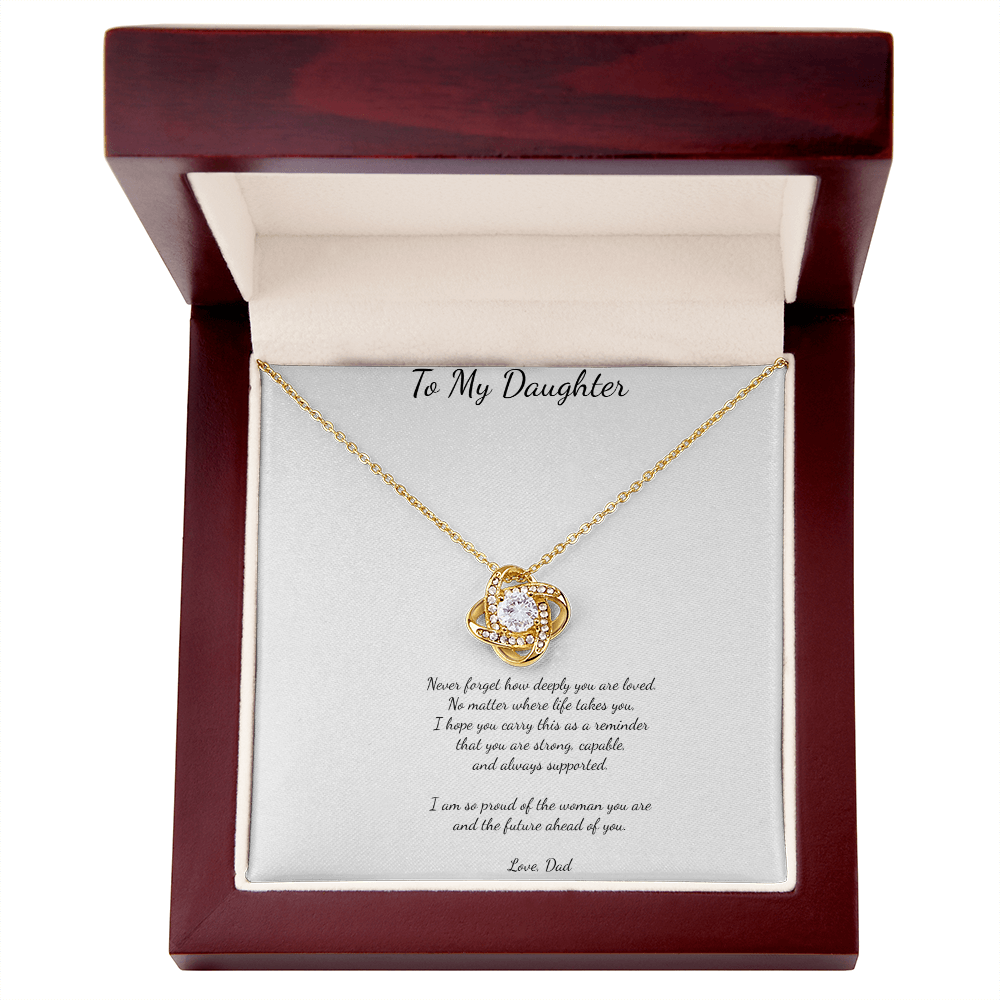 ✨ To My Daughter – Love Knot Necklace from Dad ✨