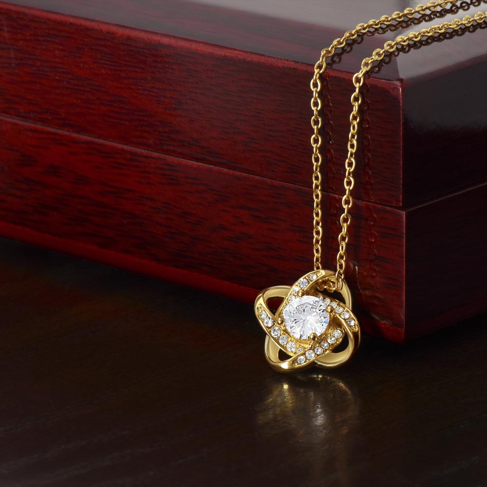 ✨ To My Daughter – Love Knot Necklace from Mom ✨