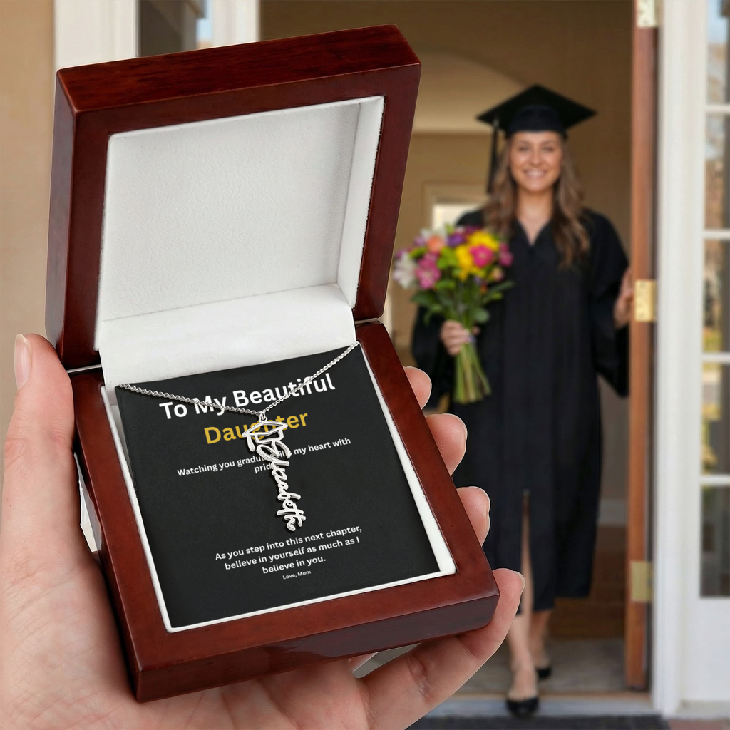 To My Daughter Personalized  Graduation Necklace – Class of 2026 Gift from Mom