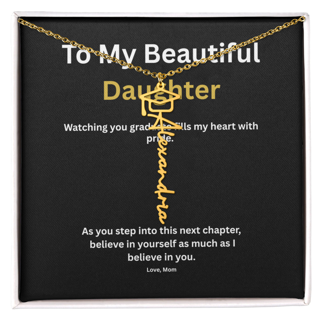 To My Daughter Personalized  Graduation Necklace – Class of 2026 Gift from Mom